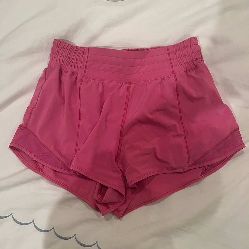 LULULEMON Women's Pink hotty hot HIGH RISE shorts